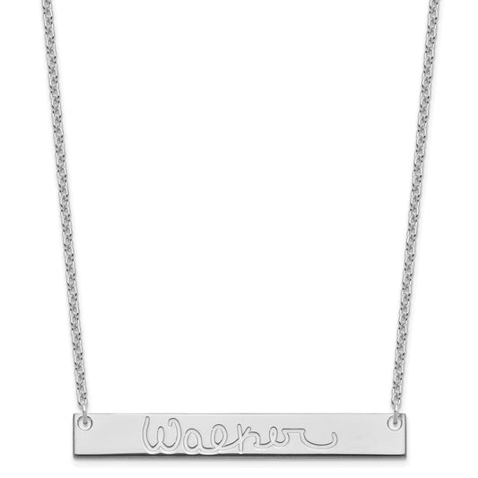 Sterling Silver/Rhodium-plated Large Signature Bar Necklace XNA1275SS