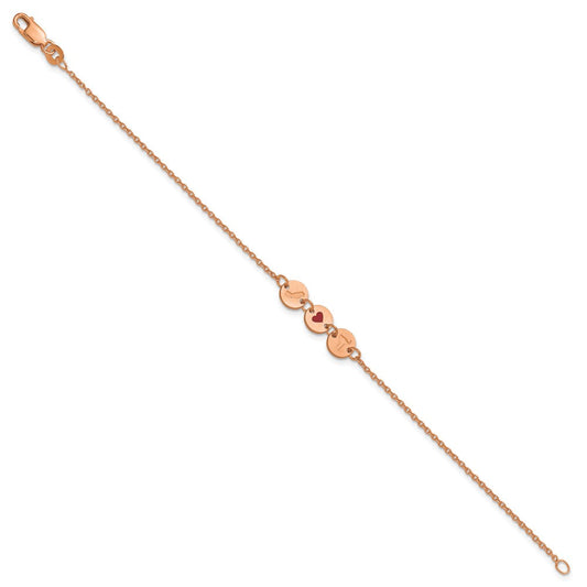 Sterling Silver/Rose Gold-Plated State Heart State Disc Bracelet XNA1524RP