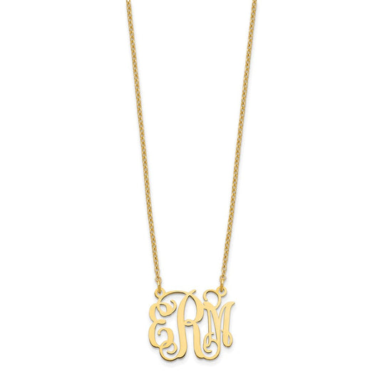 Sterling Silver/Gold-plated Small Monogram Necklace XNA528GP
