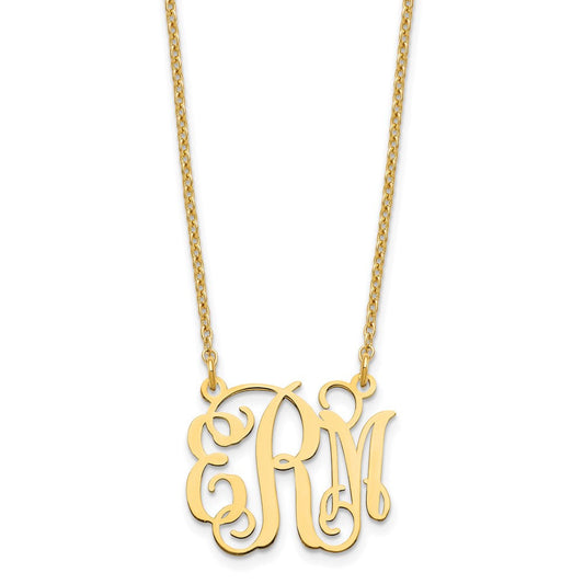 Sterling Silver/Gold-plated Small Monogram Necklace XNA528GP