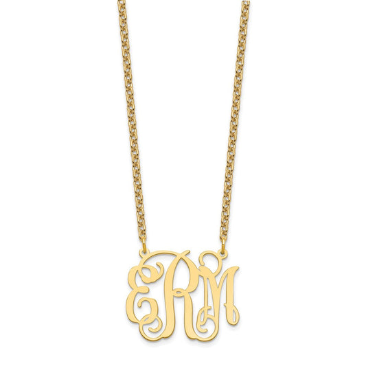 Sterling Silver/Gold-plated Medium Monogram Necklace XNA534GP