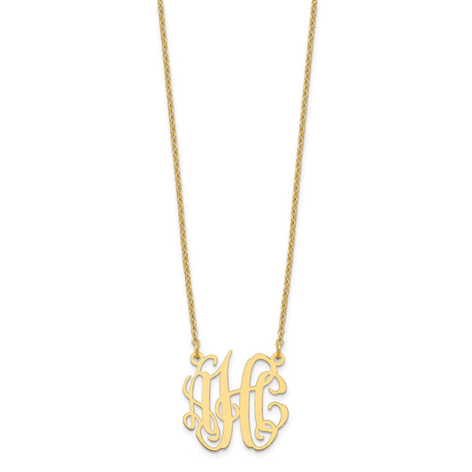 Sterling Silver/Gold-plated Small Monogram Necklace XNA546GP