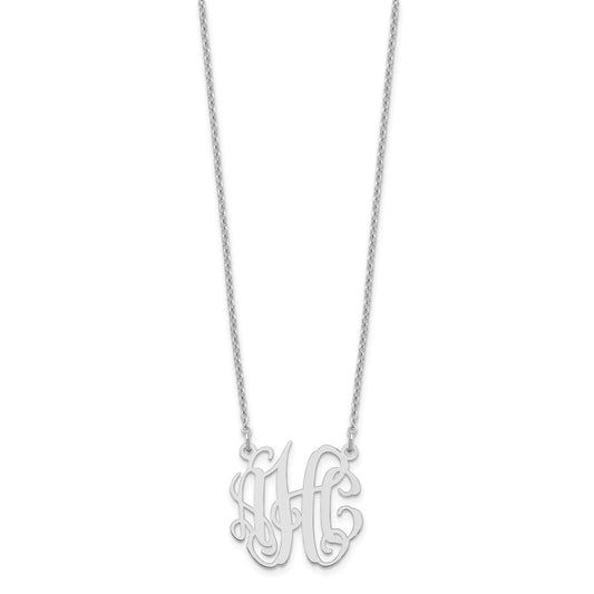 Sterling Silver/Rhodium-plated Small Monogram Necklace XNA546SS
