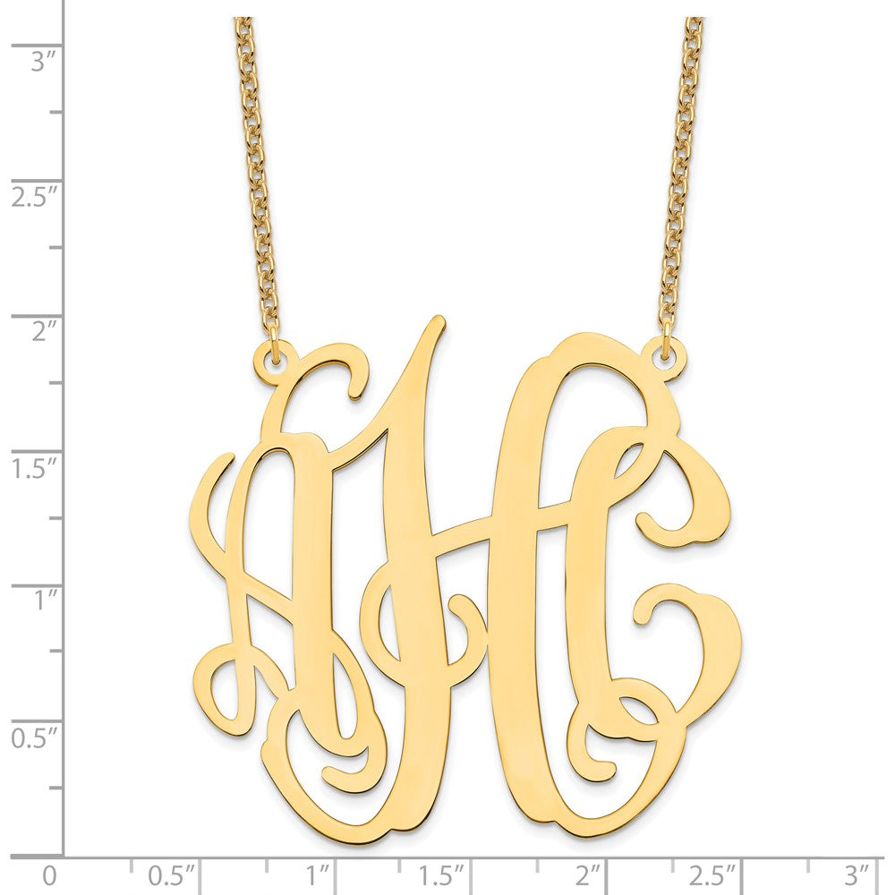 Sterling Silver/Gold-plated Large Monogram Necklace XNA550GP