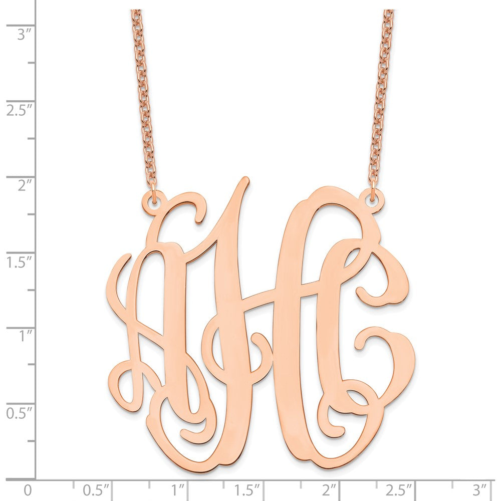 Sterling Silver/Rose-plated Large Monogram Necklace XNA550RP