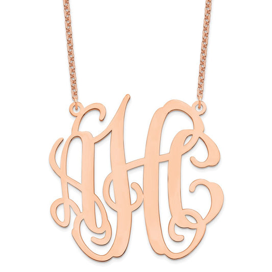 Sterling Silver/Rose-plated Large Monogram Necklace XNA550RP