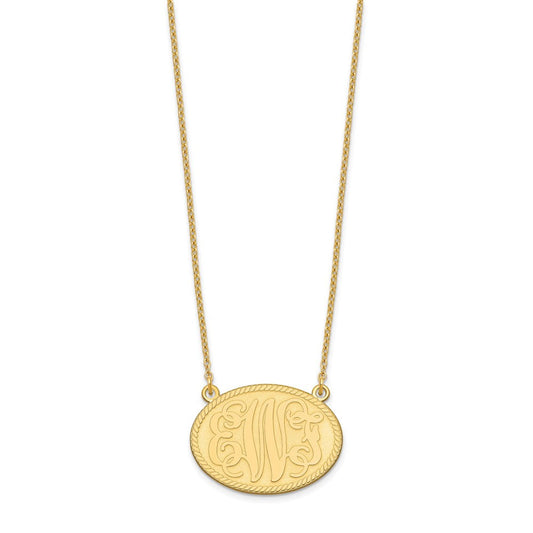 Sterling Silver/Gold-plated Brushed Monogram Necklace XNA575GP