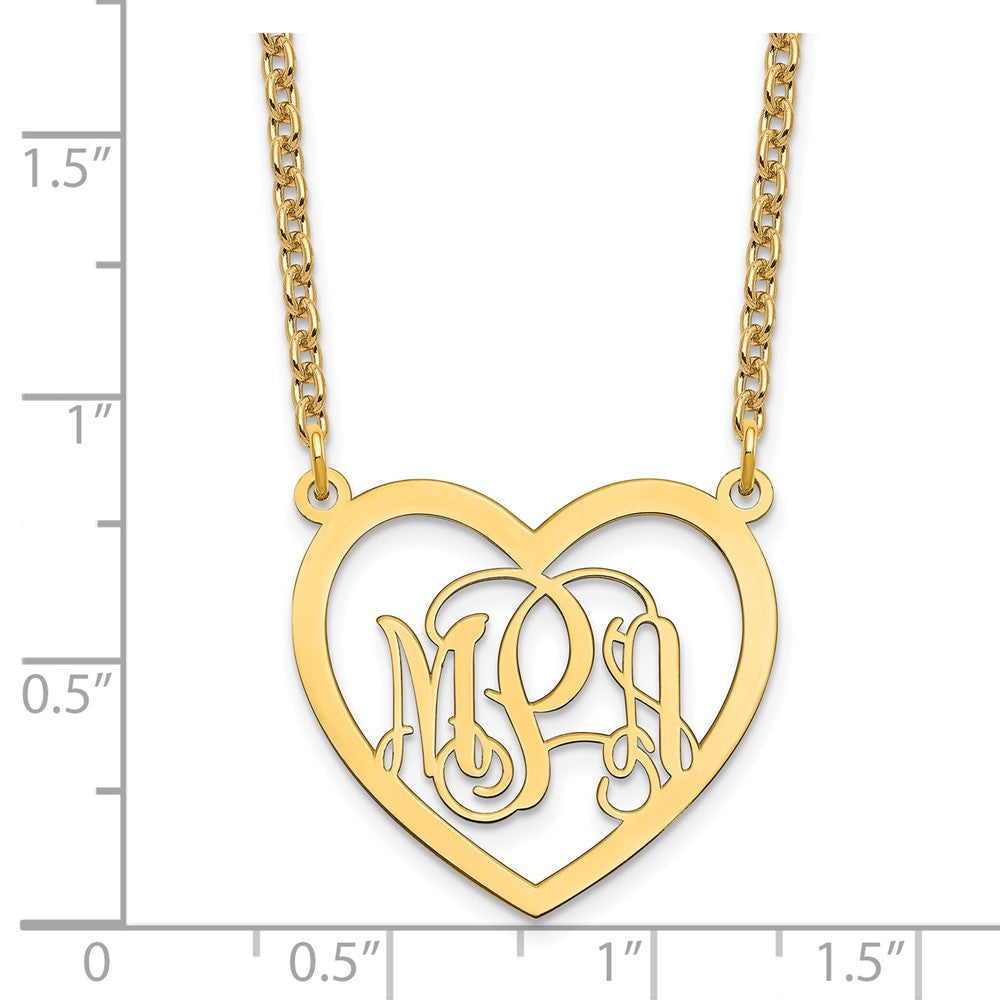 Sterling Silver/Gold-plated Monogram Heart Necklace XNA595GP
