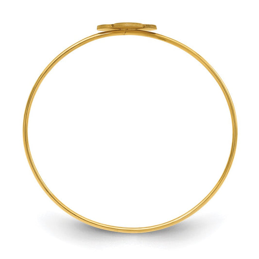 Sterling Silver/Gold-plated Clover Monogram Slip on Bangle XNA603GP