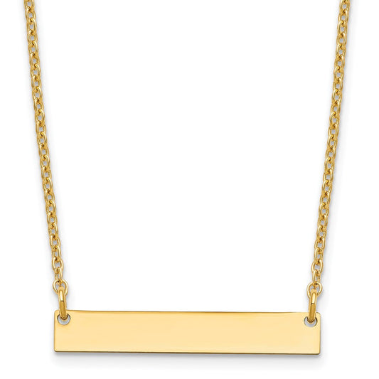 Sterling Silver/Gold-plated Small Blank Bar Necklace XNA637GP