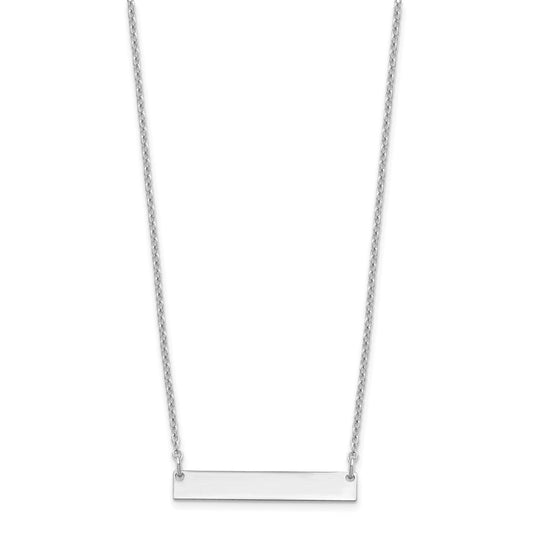 Sterling Silver/Rhodium-plated Small Blank Bar Necklace XNA637SS