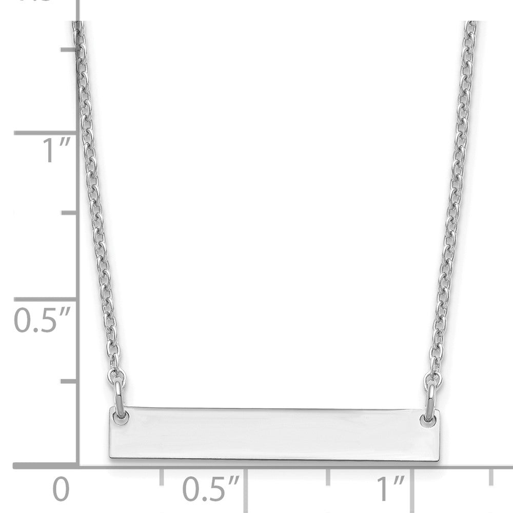 Sterling Silver/Rhodium-plated Small Blank Bar Necklace XNA637SS