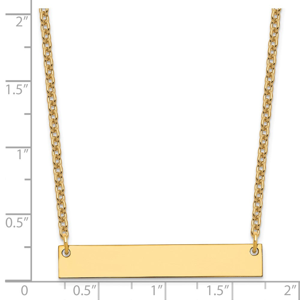 Sterling Silver/Gold-plated Medium Blank Bar Necklace XNA638GP