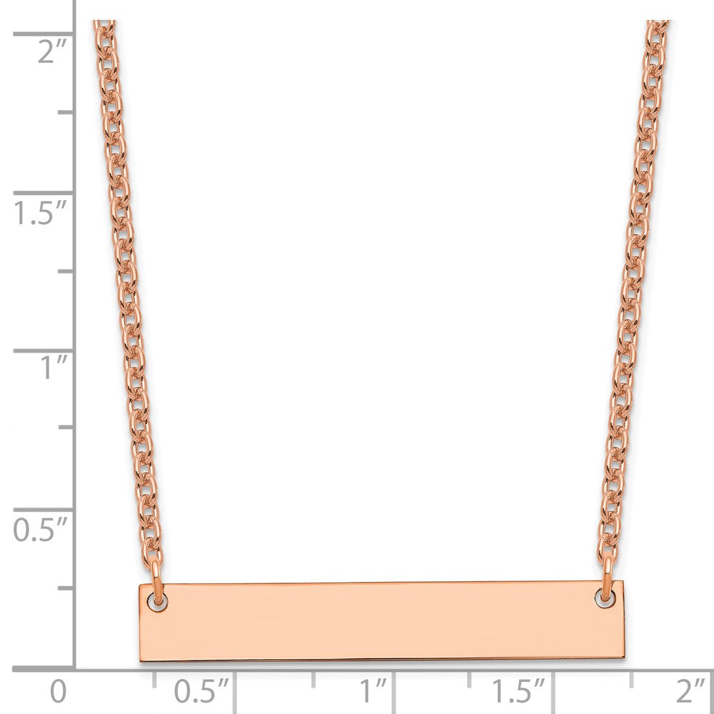 Sterling Silver/Rose-plated Medium Blank Bar Necklace XNA638RP