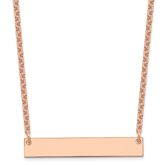 Sterling Silver/Rose-plated Medium Blank Bar Necklace XNA638RP