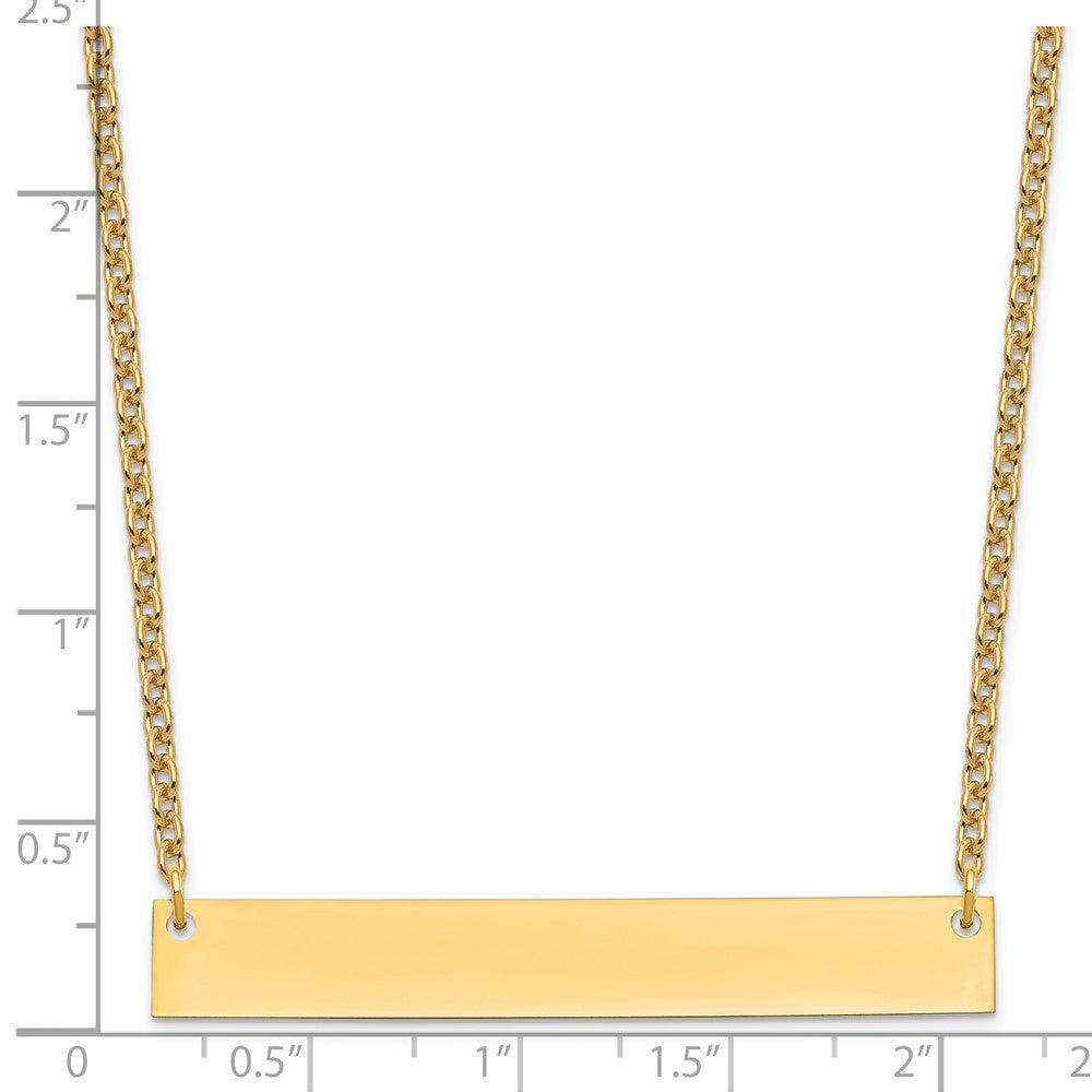 Sterling Silver/Gold-plated Large Blank Bar Necklace XNA639GP