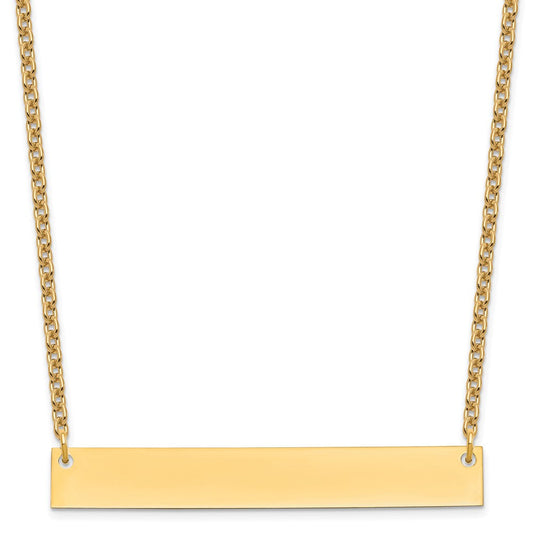 Sterling Silver/Gold-plated Large Blank Bar Necklace XNA639GP