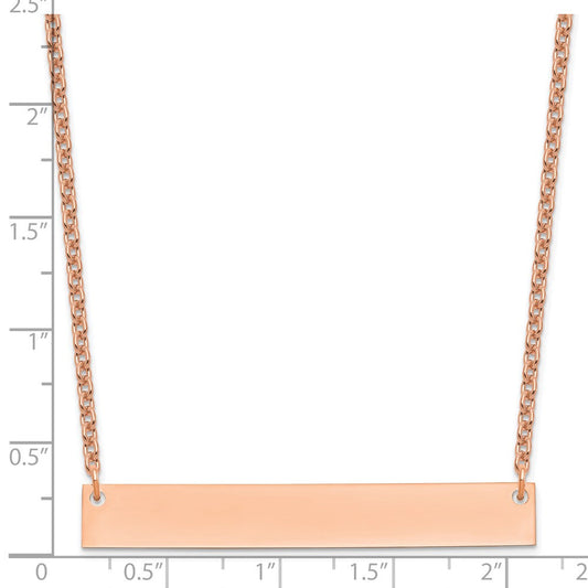 Sterling Silver/Rose-plated Large Blank Bar Necklace XNA639RP