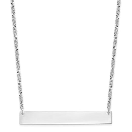 Sterling Silver/Rhodium-plated Large Blank Bar Necklace XNA639SS