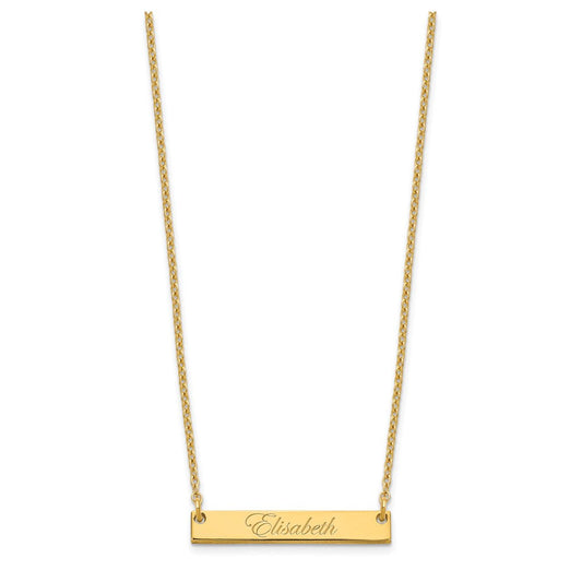 Sterling Silver/Gold-plated Small EDWARDIAN SCRIPT Bar Necklace XNA640GP