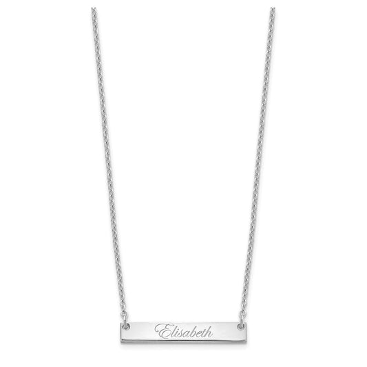 SS/Rhodium-plated Small EDWARDIAN SCRIPT Bar Necklace XNA640SS