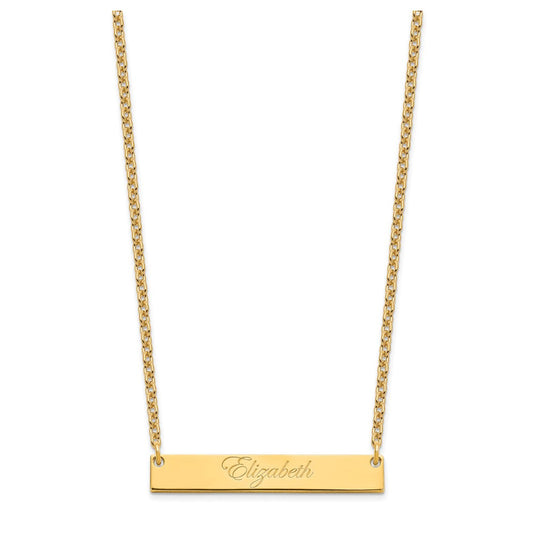 SS/Gold-plated Medium EDWARDIAN SCRIPT Bar Necklace XNA641GP