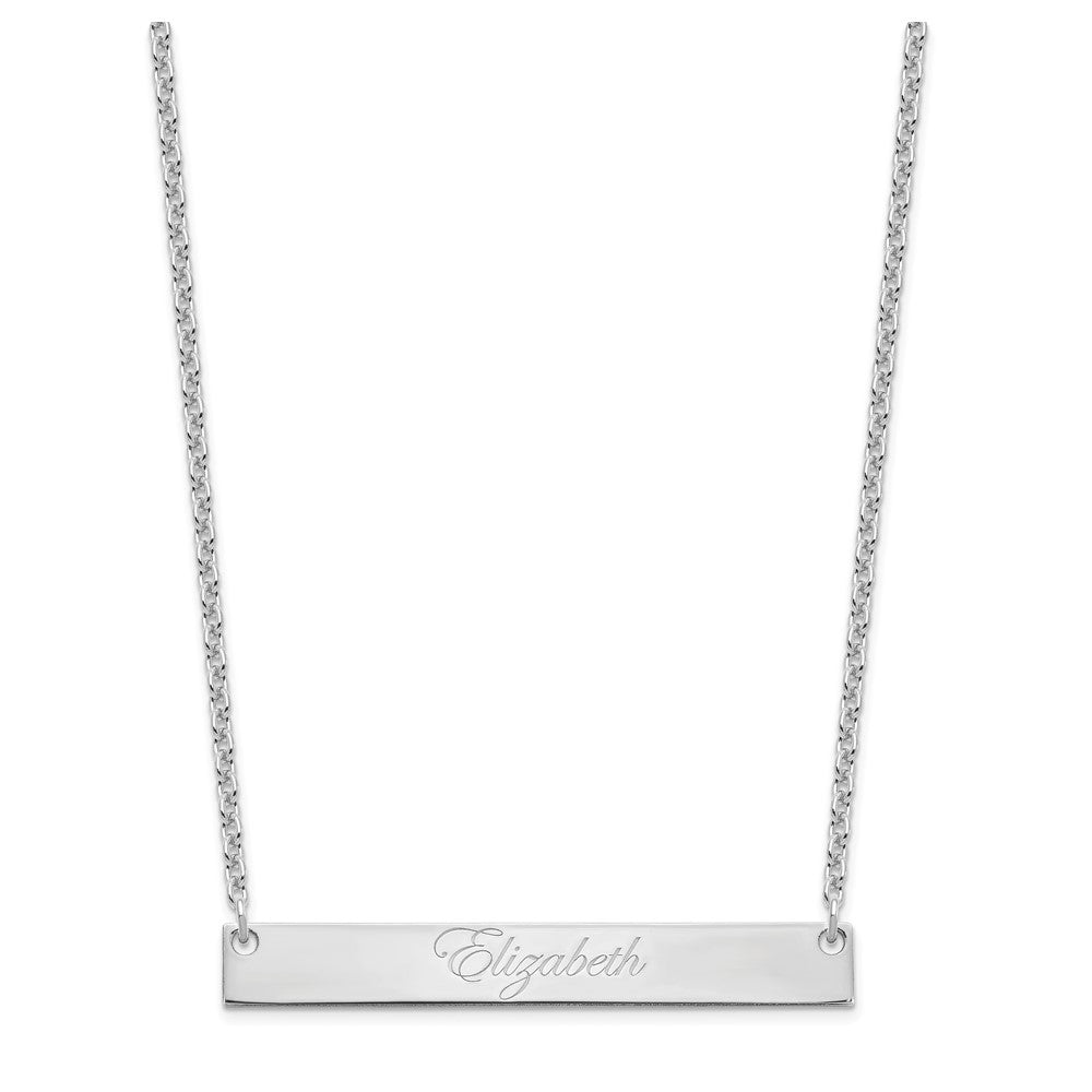 SS/Rhodium-plated Large EDWARDIAN SCRIPT Bar Necklace XNA642SS