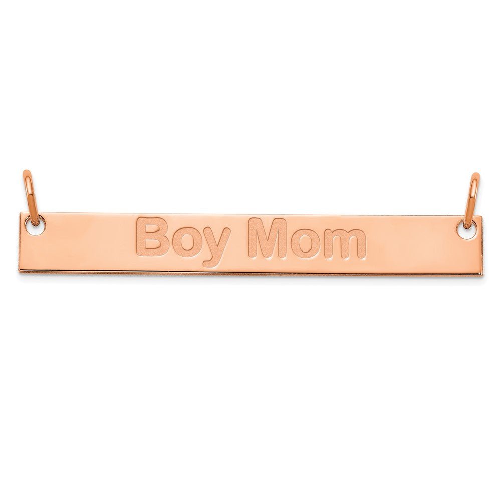 SS/Rose-plated Large Capitalized ARIAL ROUNDED Bar Necklace XNA645RP