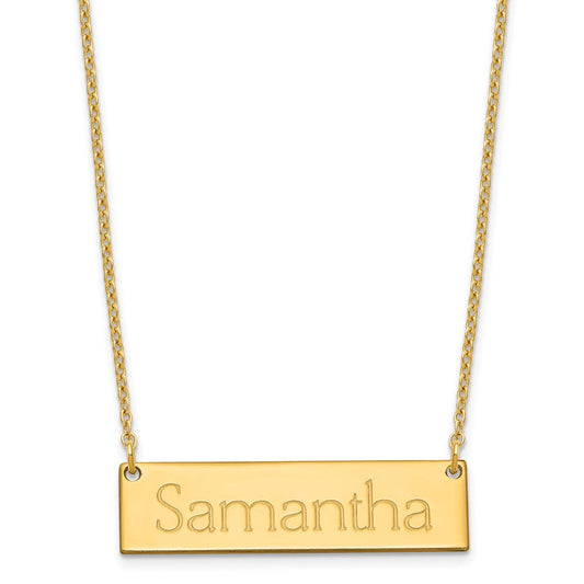 Sterling Silver/Gold-plated Small Name Bar Necklace XNA647GP