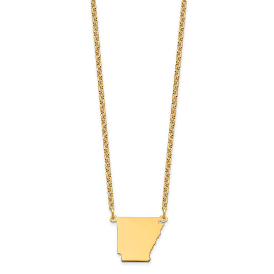 Sterling Silver/Gold-plated Arkansas State Necklace XNA706GP-AR