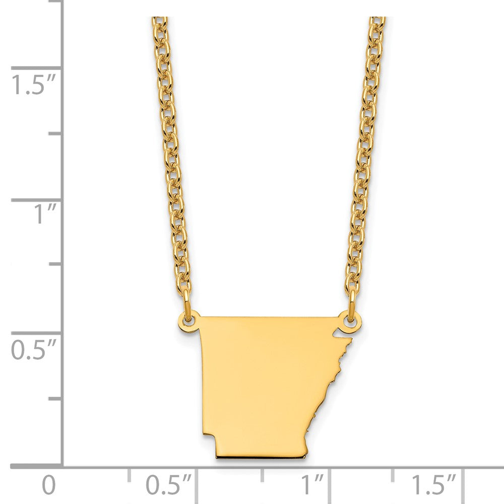 Sterling Silver/Gold-plated Arkansas State Necklace XNA706GP-AR