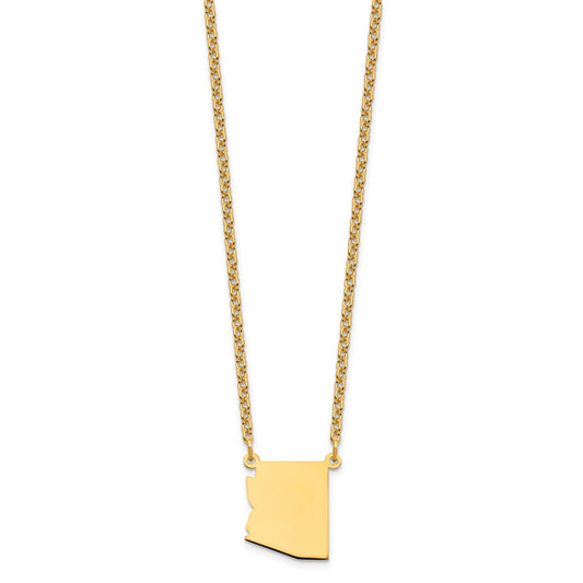 Sterling Silver/Gold-plated Arizona State Necklace XNA706GP-AZ