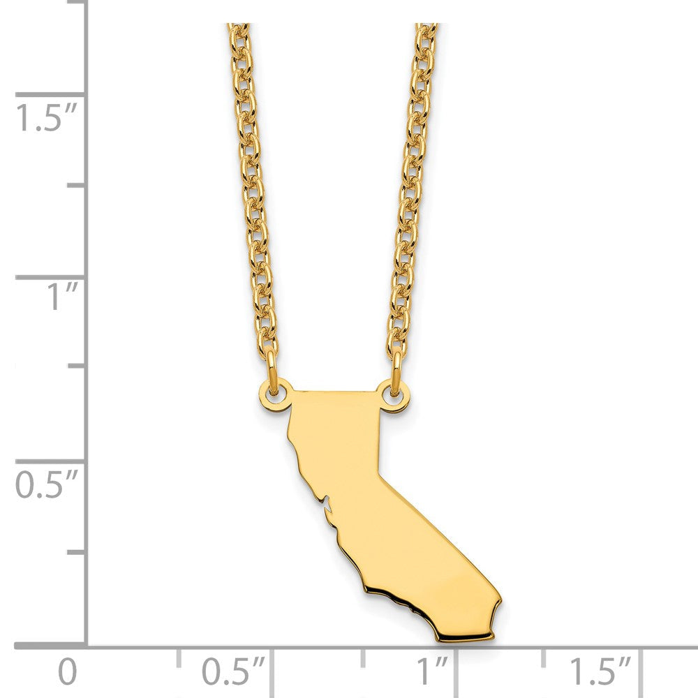 Sterling Silver/Gold-plated California State Necklace XNA706GP-CA