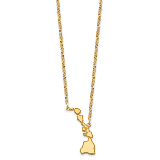 Sterling Silver/Gold-plated Hawaii State Necklace XNA706GP-HI