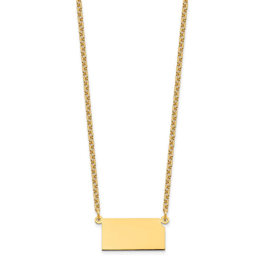 Sterling Silver/Gold-plated Kansas State Necklace XNA706GP-KS
