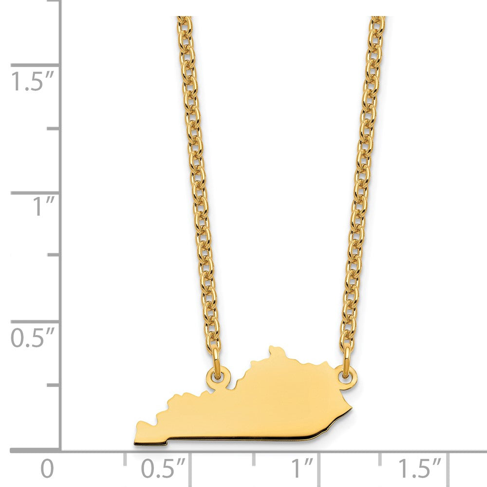 Sterling Silver/Gold-plated Kentucky State Necklace XNA706GP-KY