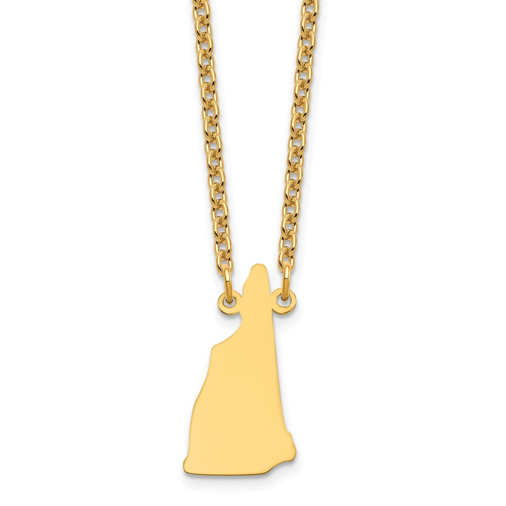 Sterling Silver/Gold-plated New Hampshire State Necklace XNA706GP-NH