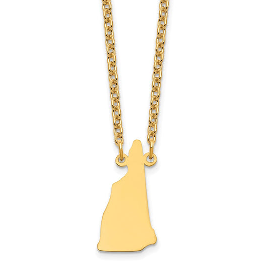 Sterling Silver/Gold-plated New Hampshire State Necklace XNA706GP-NH
