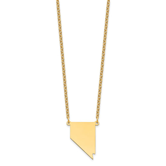 Sterling Silver/Gold-plated Nevada State Necklace XNA706GP-NV