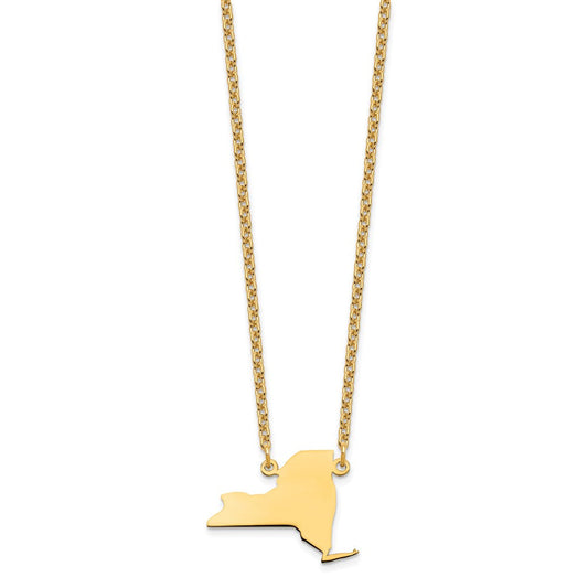 Sterling Silver/Gold-plated New York State Necklace XNA706GP-NY