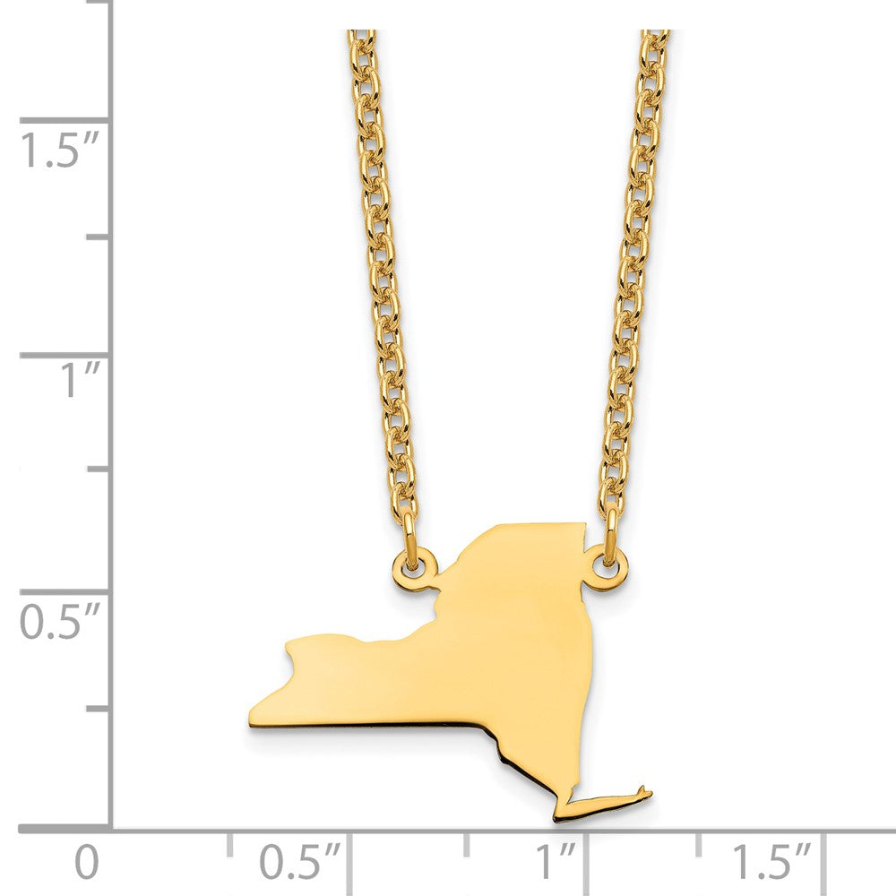 Sterling Silver/Gold-plated New York State Necklace XNA706GP-NY