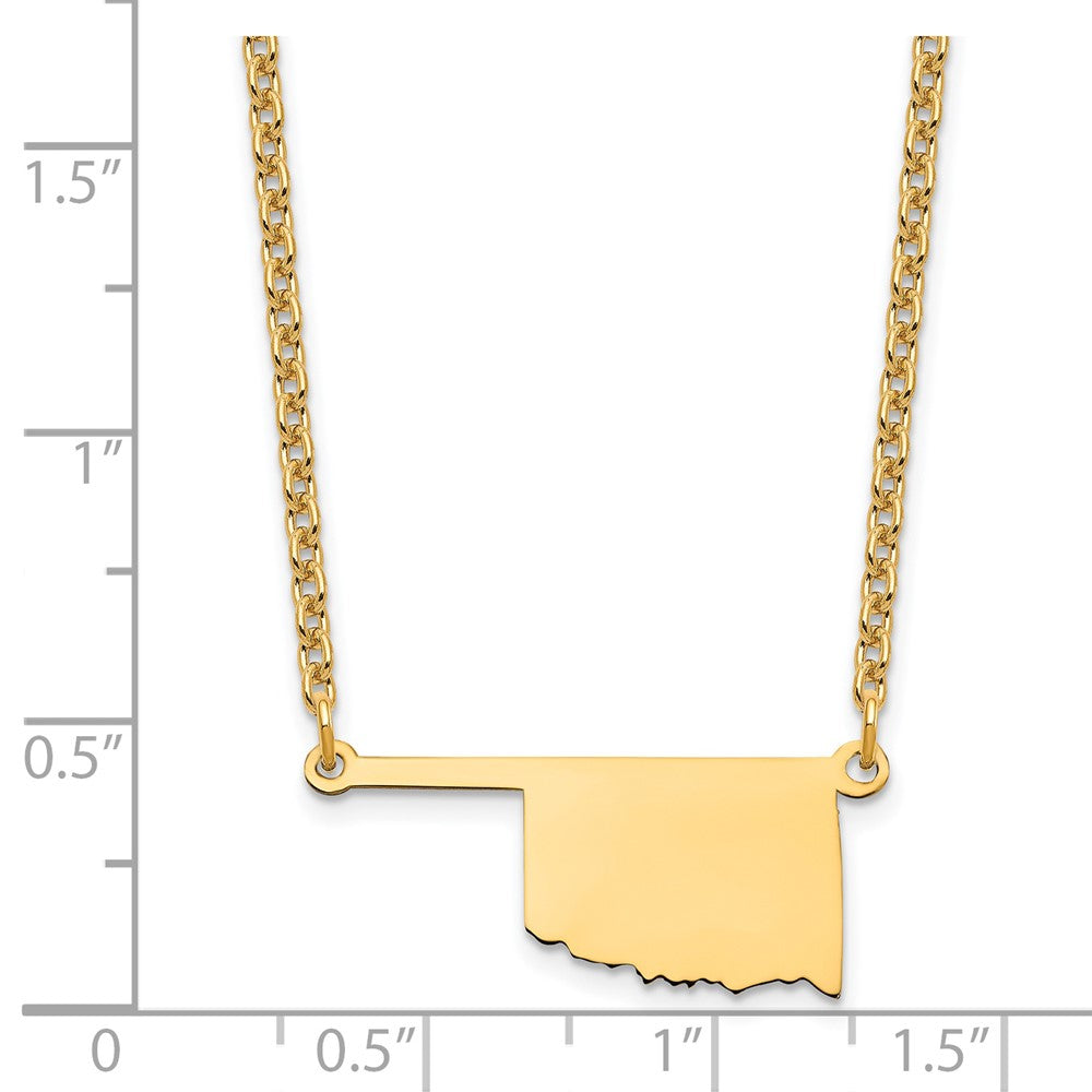 Sterling Silver/gold-plated Oklahoma State Necklace XNA706GP-OK
