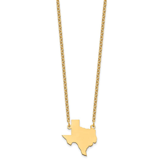 Sterling Silver/Gold-plated Texas State Necklace XNA706GP-TX