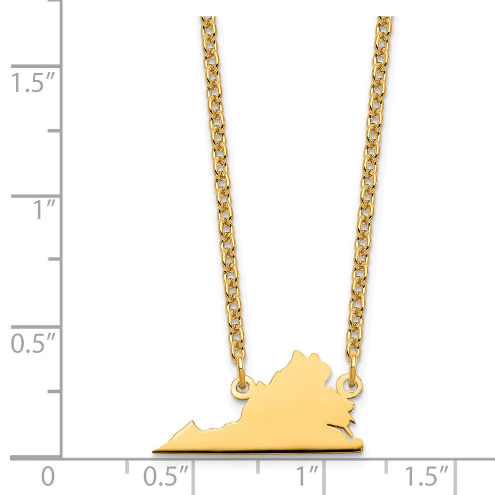 Sterling Silver/Gold-plated Virginia State Necklace XNA706GP-VA