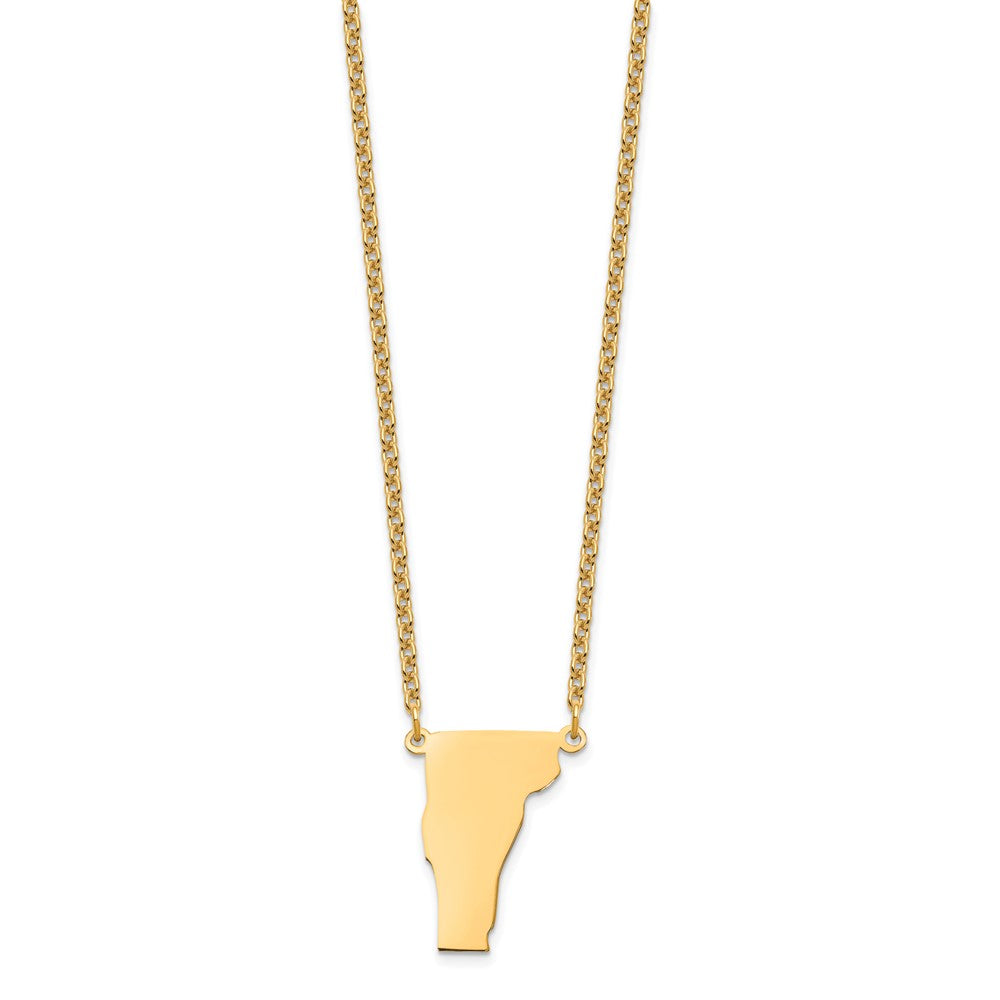 Sterling Silver/Gold-plated Vermont State Necklace XNA706GP-VT