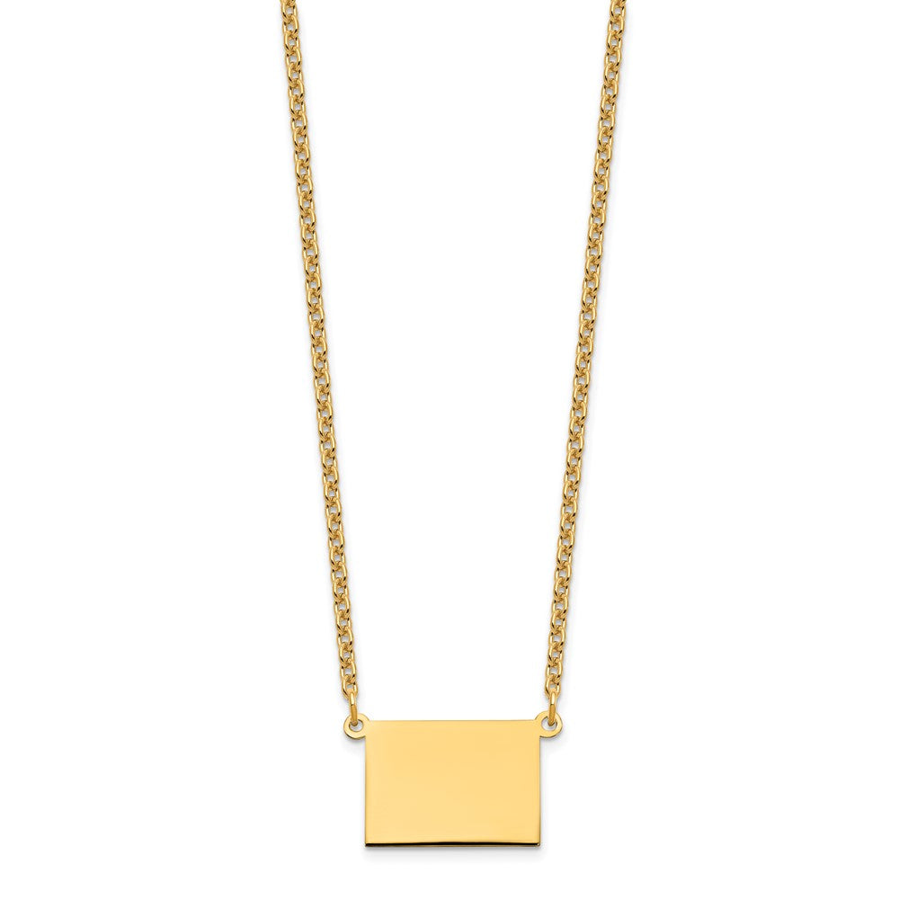 Sterling Silver/Gold-plated Wyoming State Necklace XNA706GP-WY