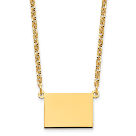 Sterling Silver/Gold-plated Wyoming State Necklace XNA706GP-WY