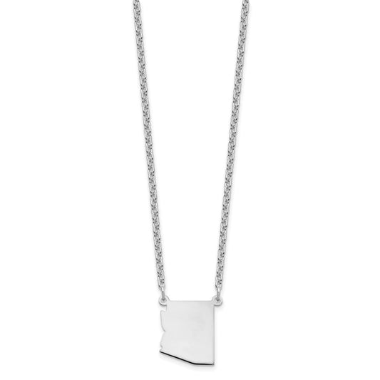 Sterling Silver/Rhodium-plated Arizona State Necklace XNA706SS-AZ