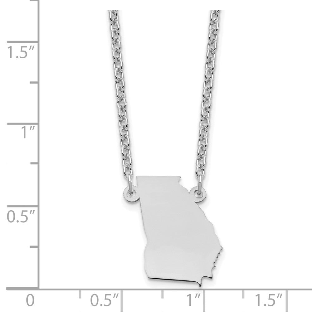 Sterling Silver/Rhodium-plated Georgia State Necklace XNA706SS-GA