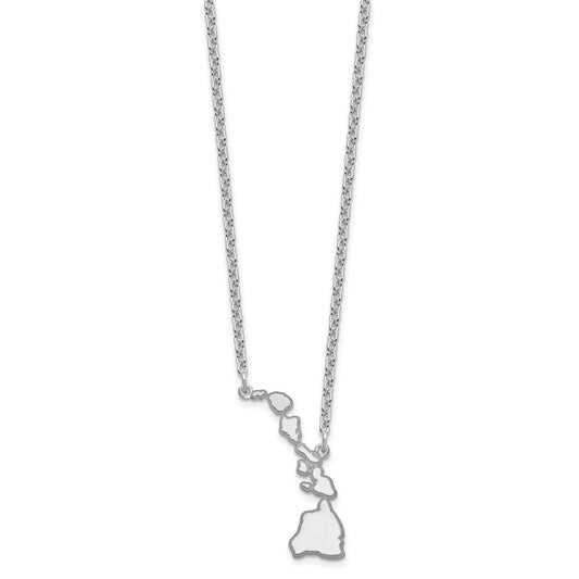 Sterling Silver/Rhodium-plated Hawaii State Necklace XNA706SS-HI